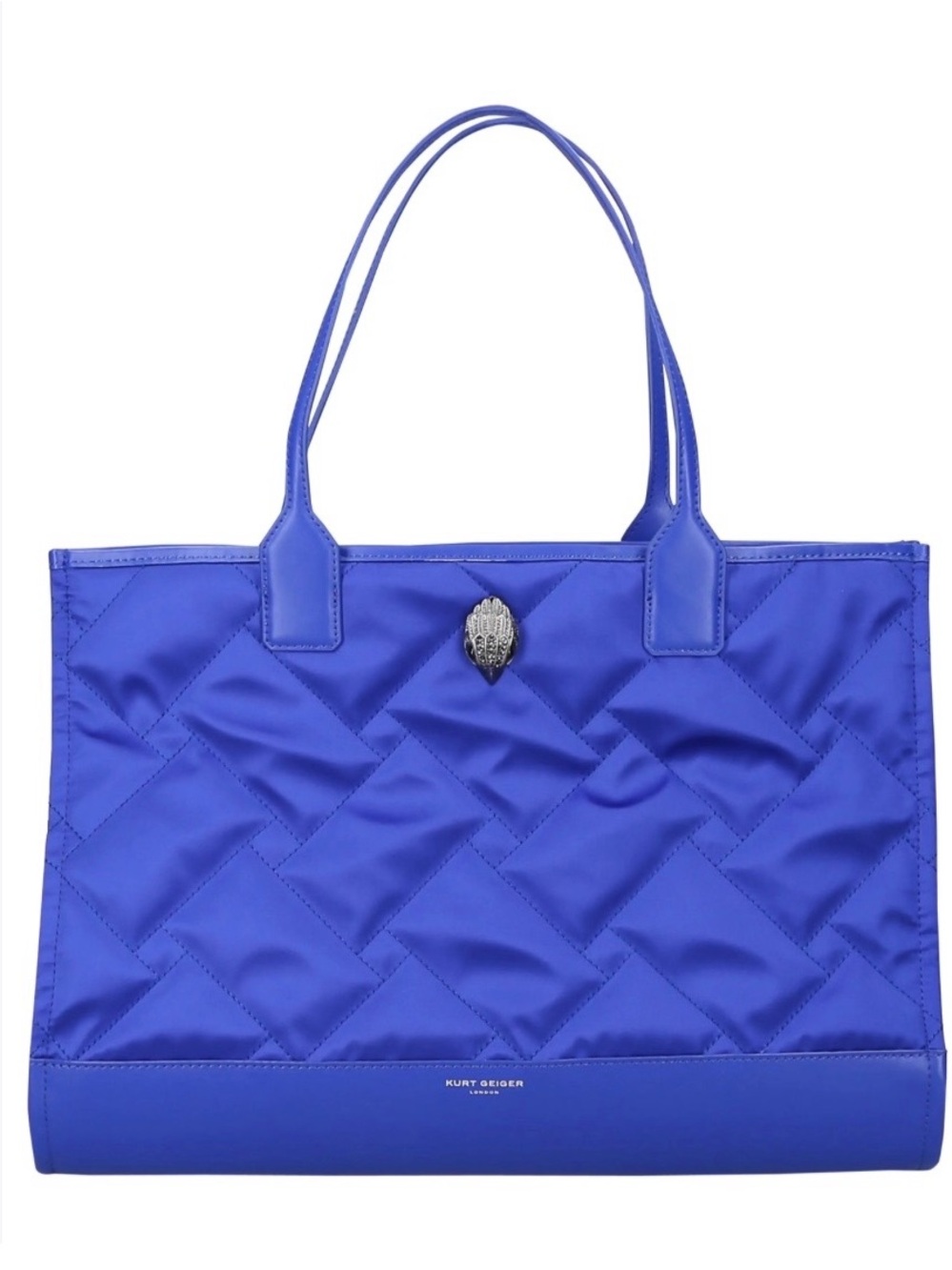 Kurt Geiger Quilted Tote in Vibrant Blue with Signature Hardware